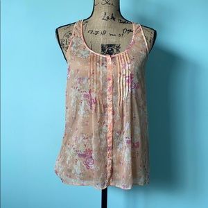 🦜 Floral Button Down Layering Tank